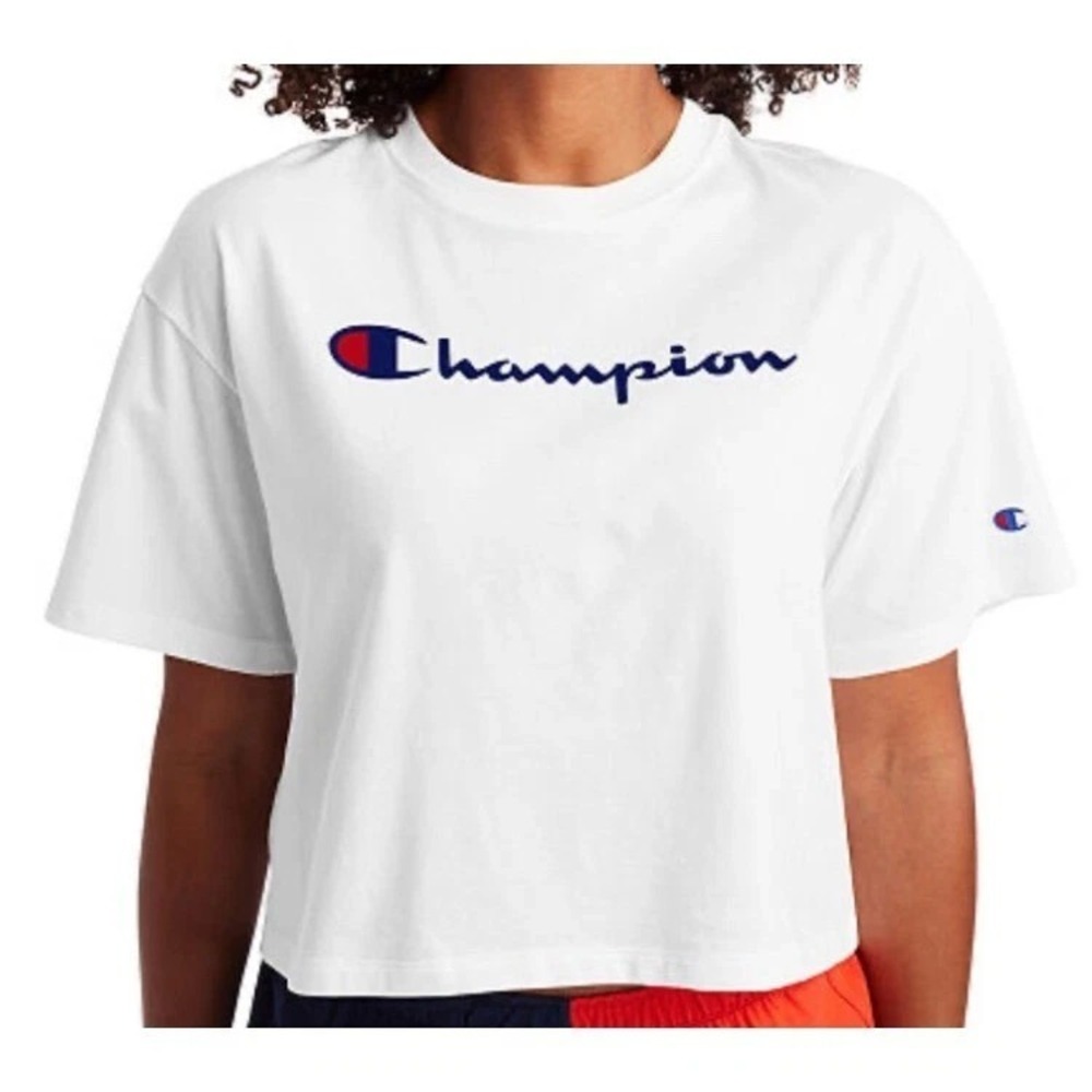 Champion Women's Cropped T-Shirt Size NWT White Large 17291